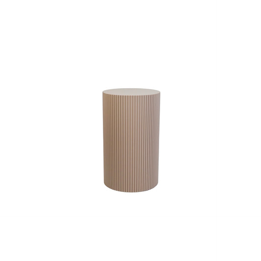 Side Table / Pillar- Cylinder - MDF - Taupe -30x54cm