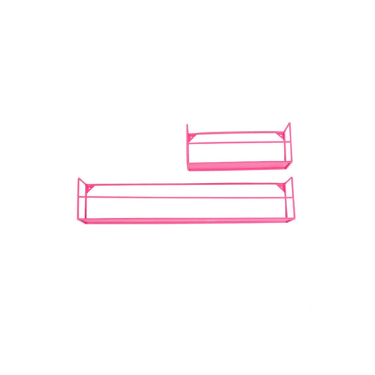 Wall Shelf - Metal - Neon Pink - Set of 2 - 40|80x14x16cm