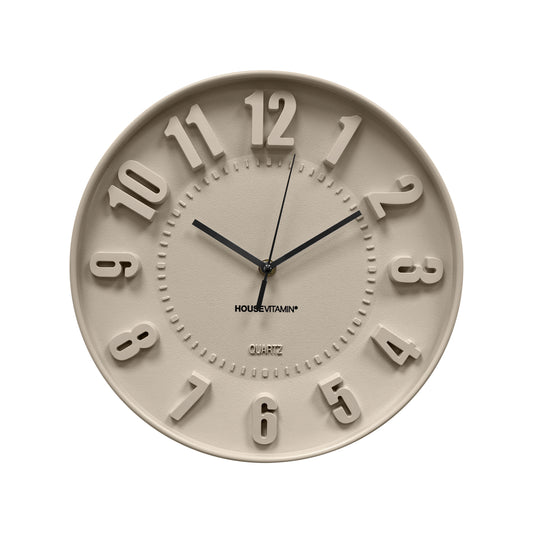 Clock- Wall Clock Numbers- Sand -30x30x4cm