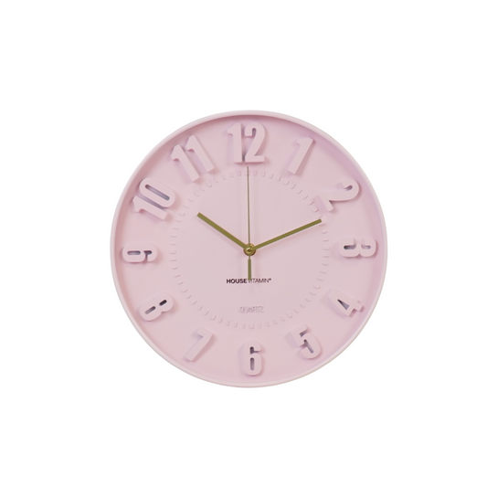 Clock- Wall Clock Numbers- Light Pink  -30x30x4cm