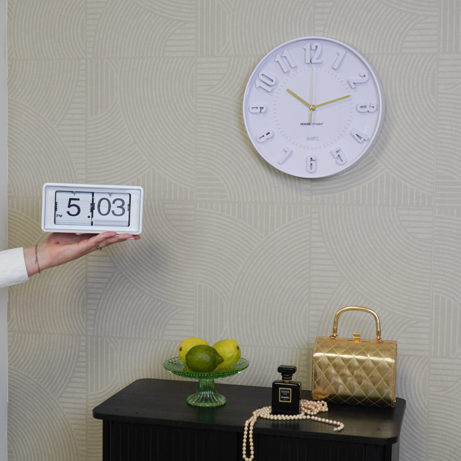Clock- Wall Clock Numbers- Lilac  -30x30x4cm