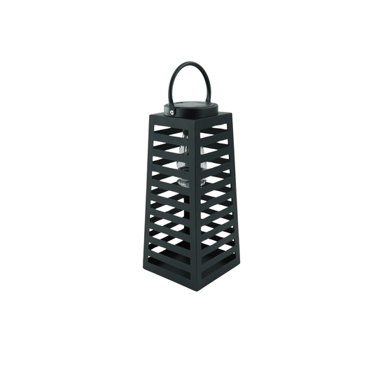 Lamp- Lantern - Solar - Metal - Black - 14x32,5cm