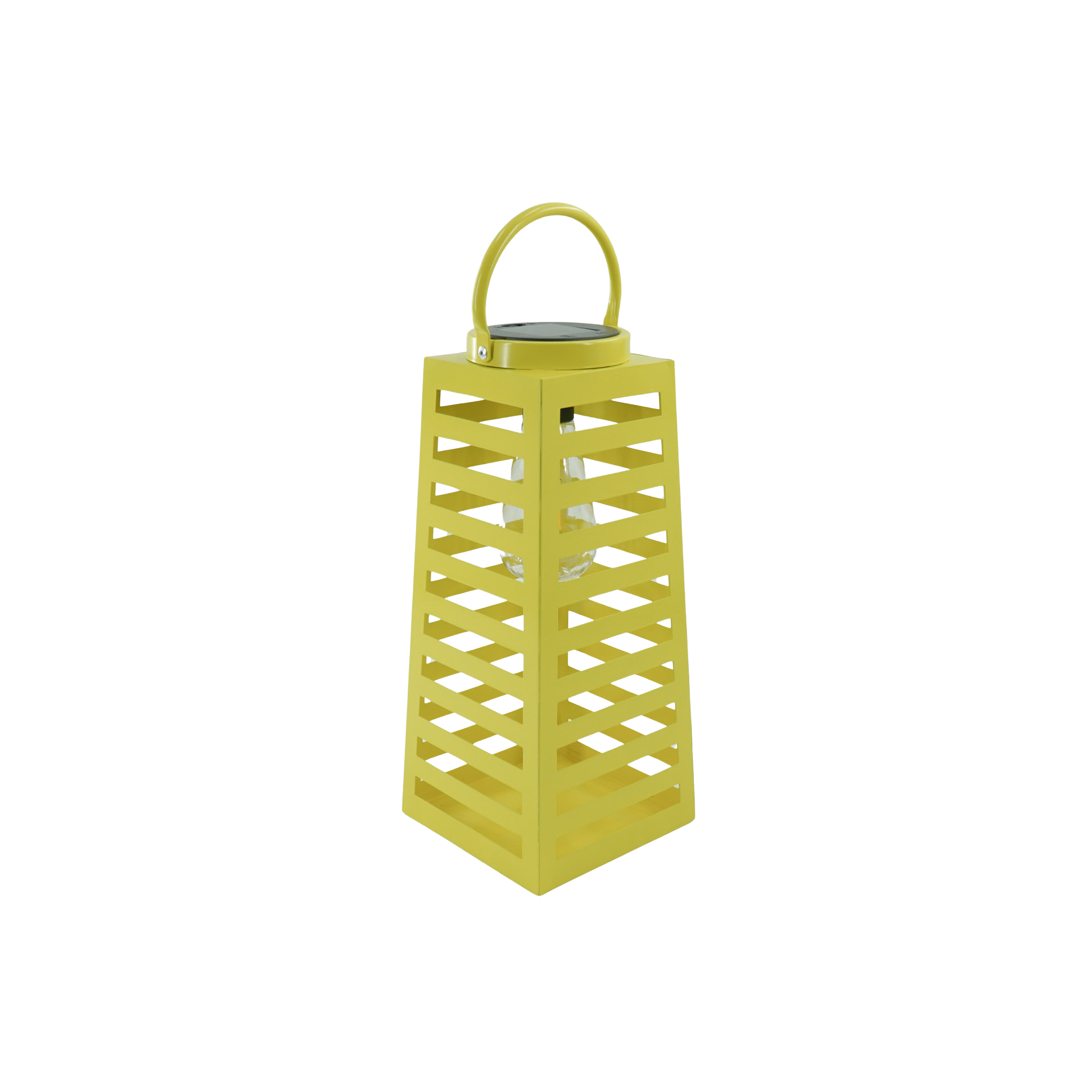 Lamp- Lantern  - Solar - Metal - Yellow - 14x32,5cm