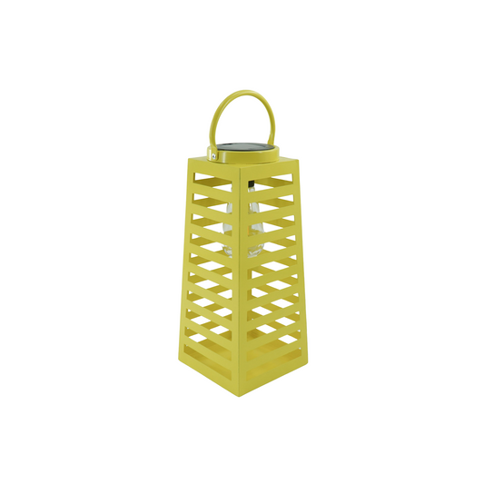 Lamp- Lantern  - Solar - Metal - Yellow - 14x32,5cm