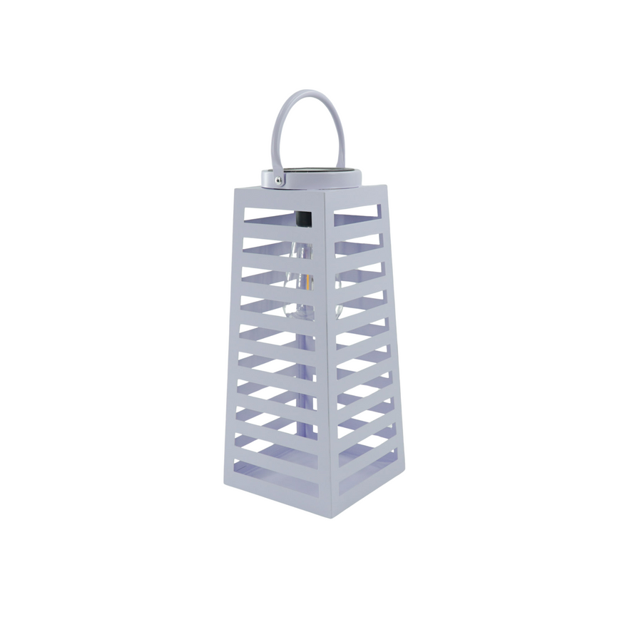 Lamp- Lantern - Solar - Metal - Lila - 14x32,5cm