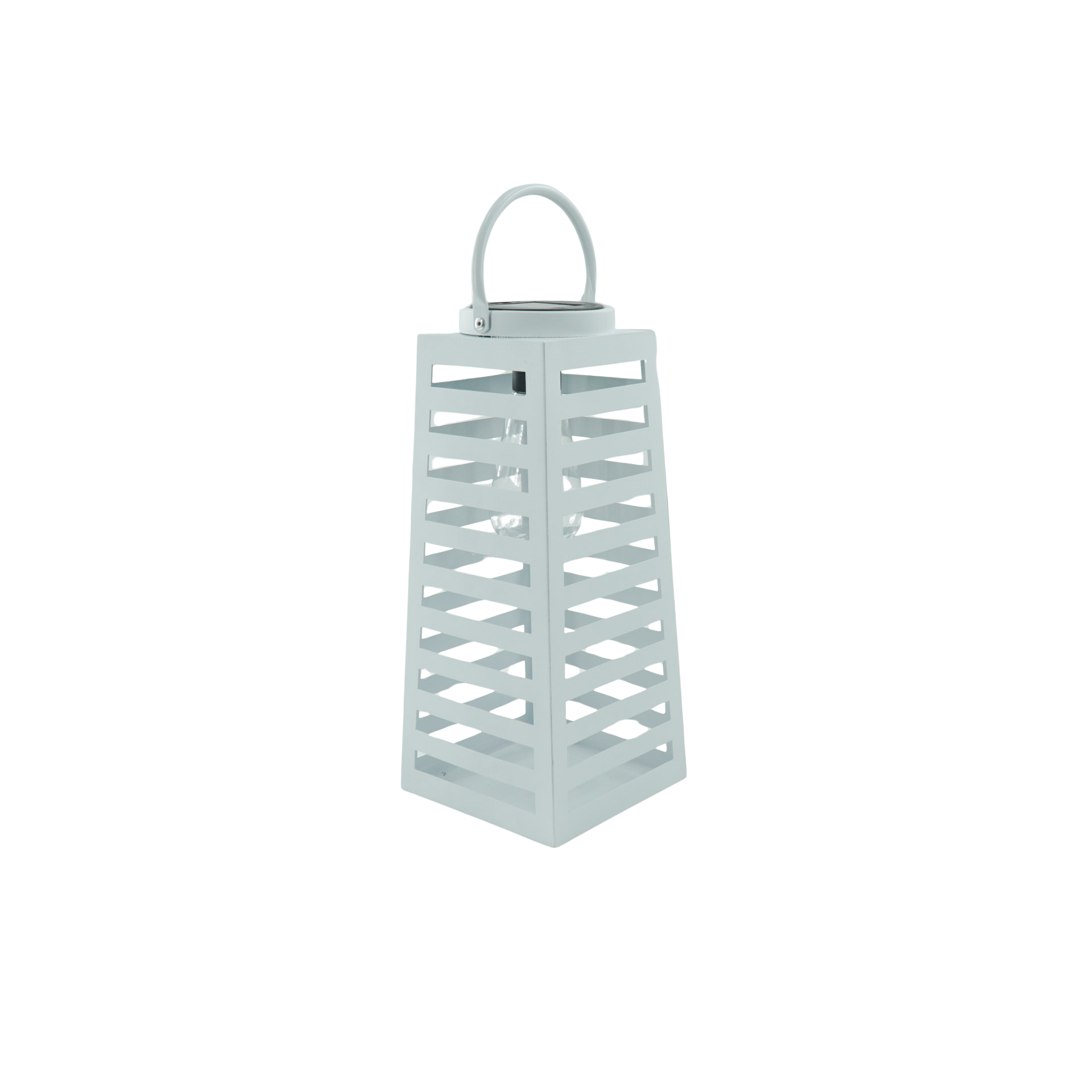 Lamp- Lantern  - Solar - Metal - White - 14x32,5cm