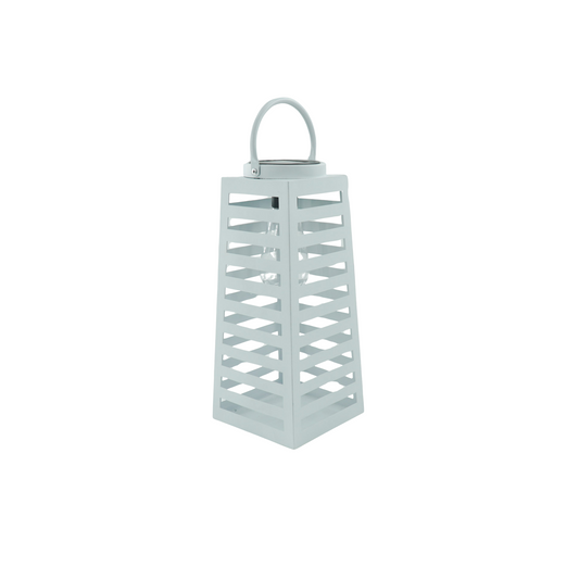 Lamp- Lantern  - Solar - Metal - White - 14x32,5cm
