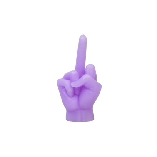 Candle -Middle Finger - Wax - Lilac  - 310gram - 10x9x17cm