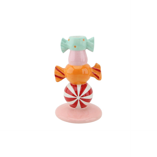 Candle holder-Stapled Toffee Candy-Multi Colour - 11x11x18cm