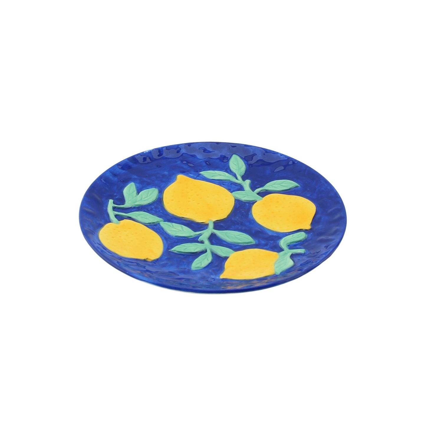 Deco Plate- Lemons - Blue/Yellow-17,5x17,5x2cm