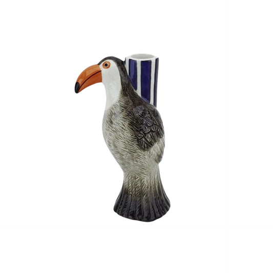 Candle holder - Toucan - Violet/Grey/Orange - 8,5x7x16cm