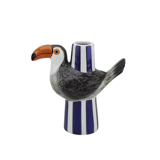 Vase - Toucan - Violet/Grey/Orange - 16,5x7,5x16cm