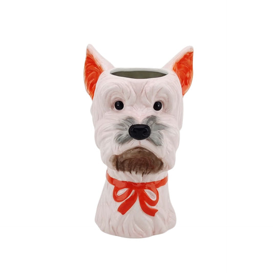 Vase -Flower Vase Dog  - Pink/Orange - 14,5x13x23,5cm
