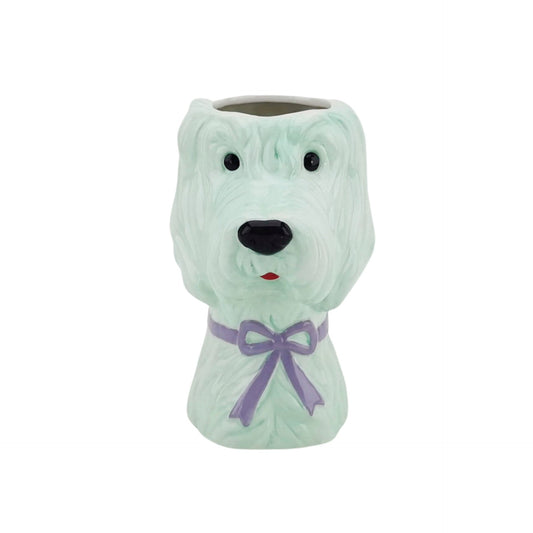 Vase -Flower Vase Dog - Mint/ Lilac-  13x14x21cm