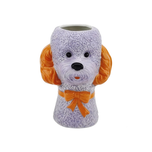 Vase -Flower Vase Dog - Lilac/ Orange -  15,5x12,5x21cm