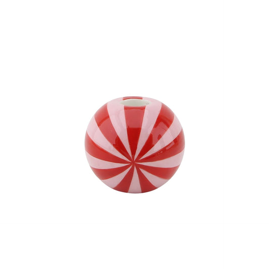 Candle holder - Swirl- Dolomite - Red/Pink - 7x7x7cm