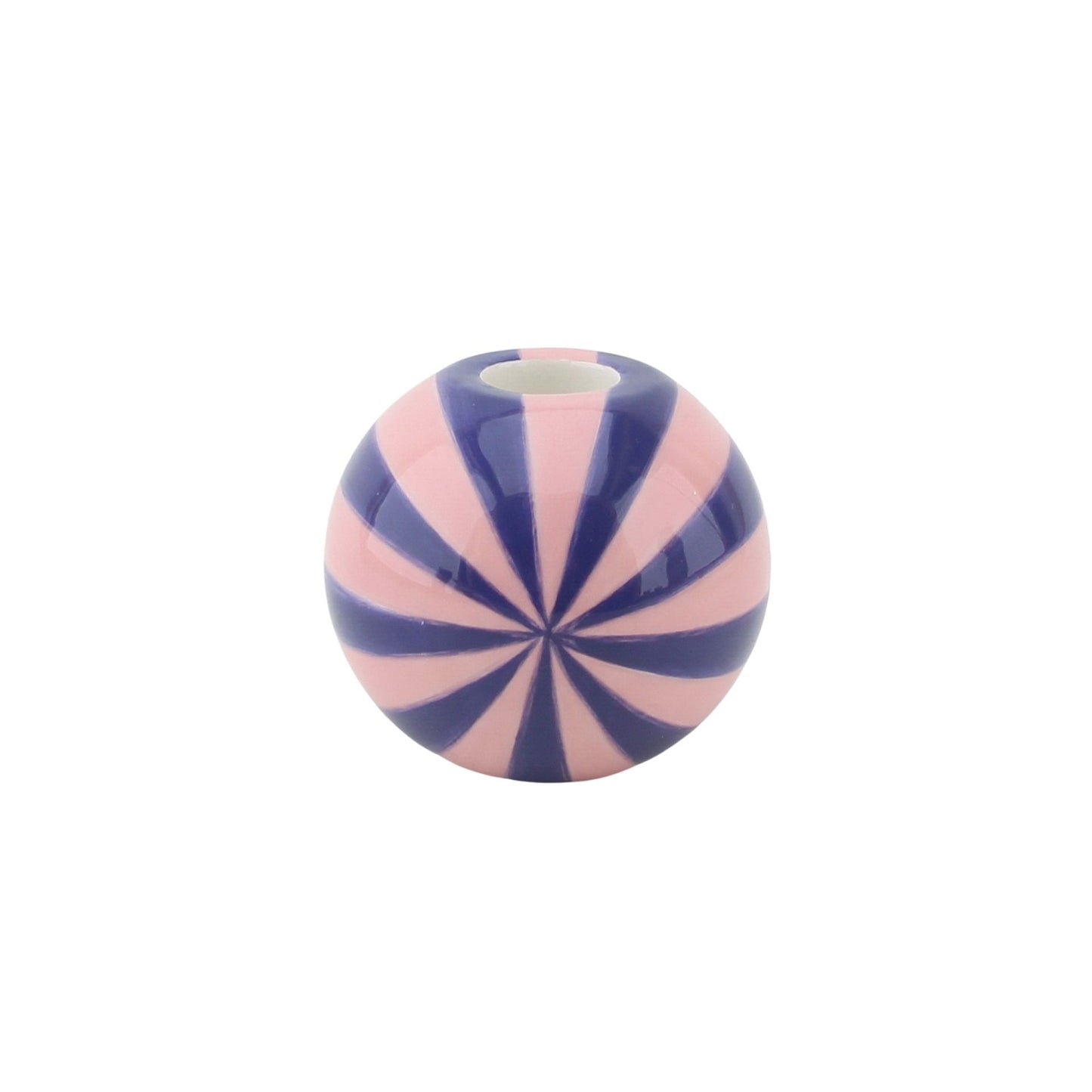 Candle holder - Swirl - Dolomite - Pink/Violet - 7x7x7cm