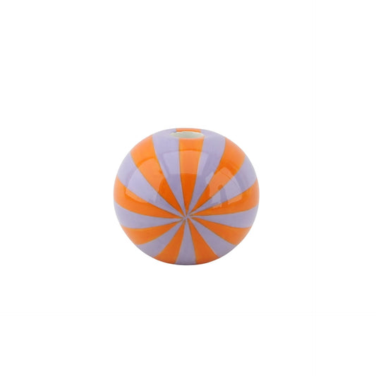 Candle holder -Swirl - Dolomite - Orange/Lilac - 7x7x7cm