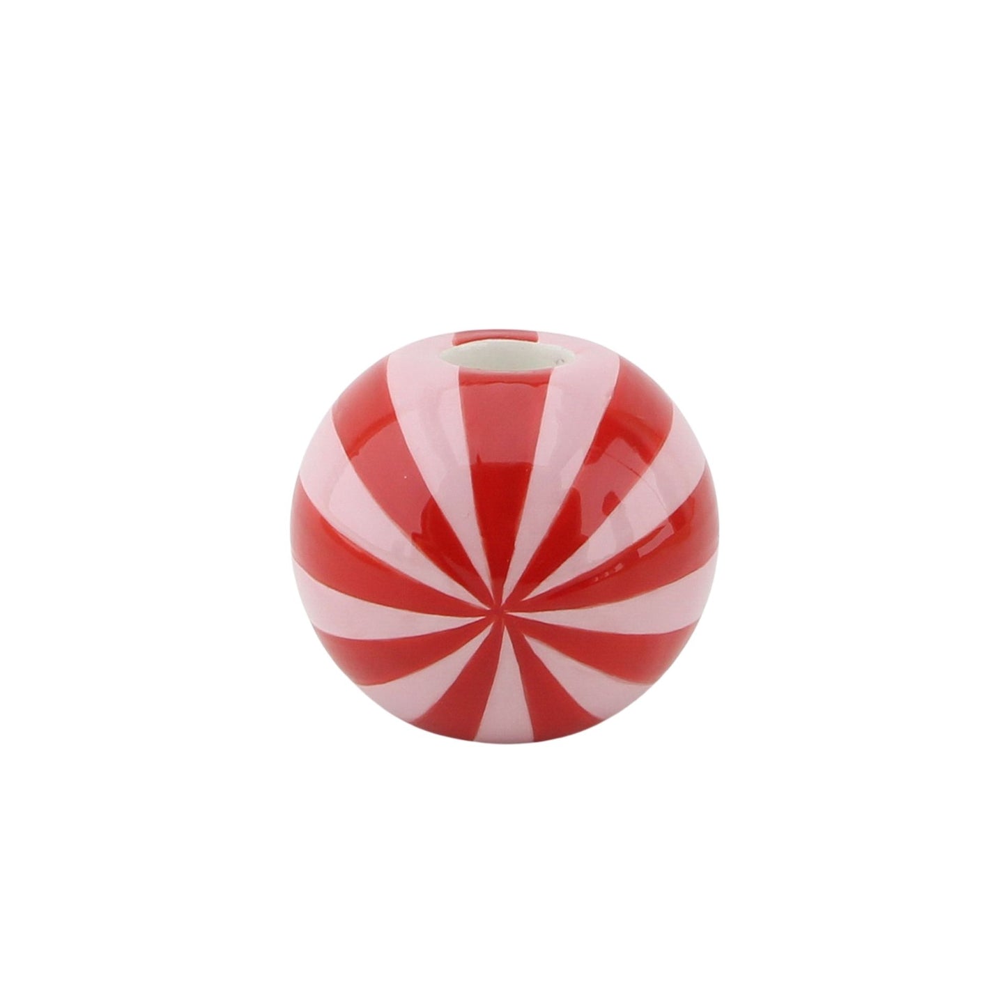 Candle holder - Swirl - Dolomite - Red/Pink - 10x10x10cm