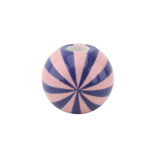 Candle holder - Flower Vase Swirl - Blue/Pink - 10x10x10cm