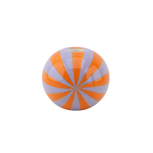 Candle holder - Flower Vase Swirl- Orange/Lilac - 10x10x10cm