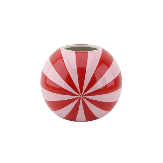 Vase -  Flower Vase Swirl  - Red/Pink - 15x15x15cm