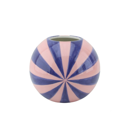 Vase -  Flower Vase Swirl  - Pink/Blue - 15x15x15cm