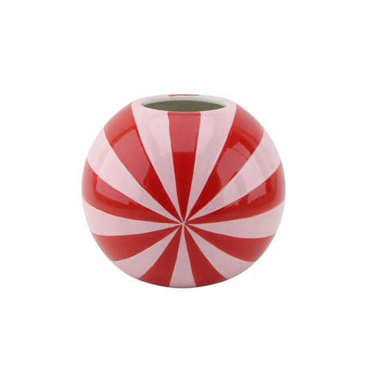 Vase -  Flower Vase Swirl - Red/Pink - 20x20x20cm