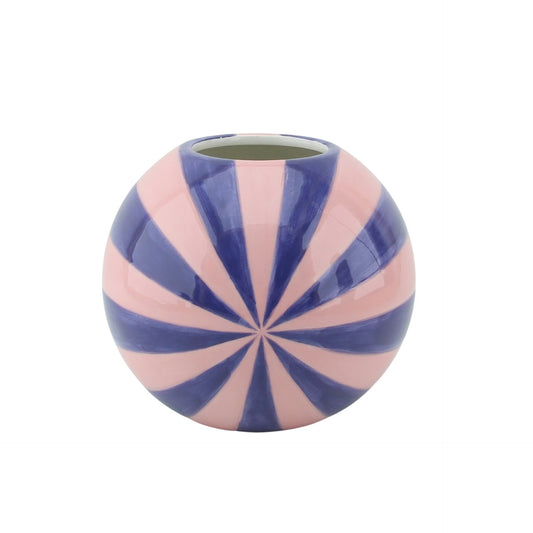 Vase -  Flower Vase Swirl  - Pink/Blue - 20x20x20cm