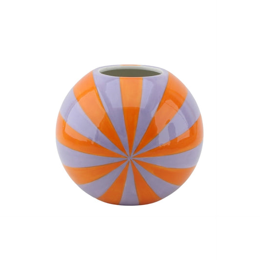 Vase -  Flower Vase Swirl  - Orange/Lilac - 20x20x20cm