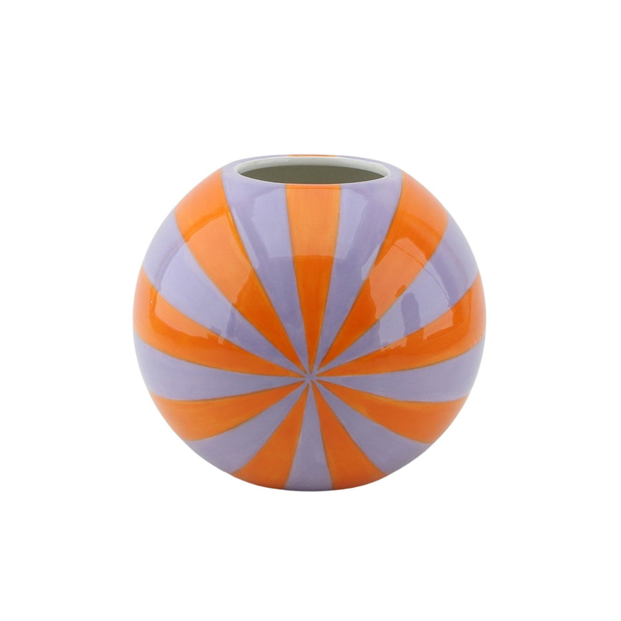 Vase -  Flower Vase Swirl  - Orange/Lilac - 20x20x20cm