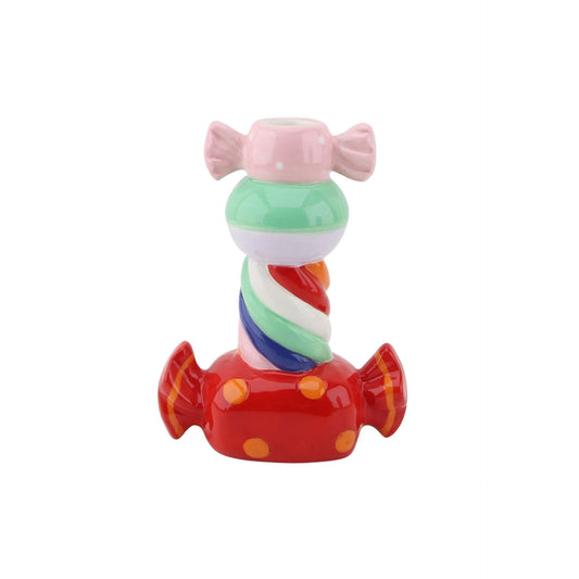 Candle holder - Stapled Toffee Candy- Multi Colour-13x7x20cm
