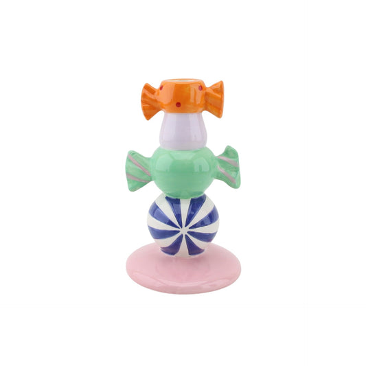 Candle holder - Stapled Toffee Candy-Multi Colour-11x11x18cm