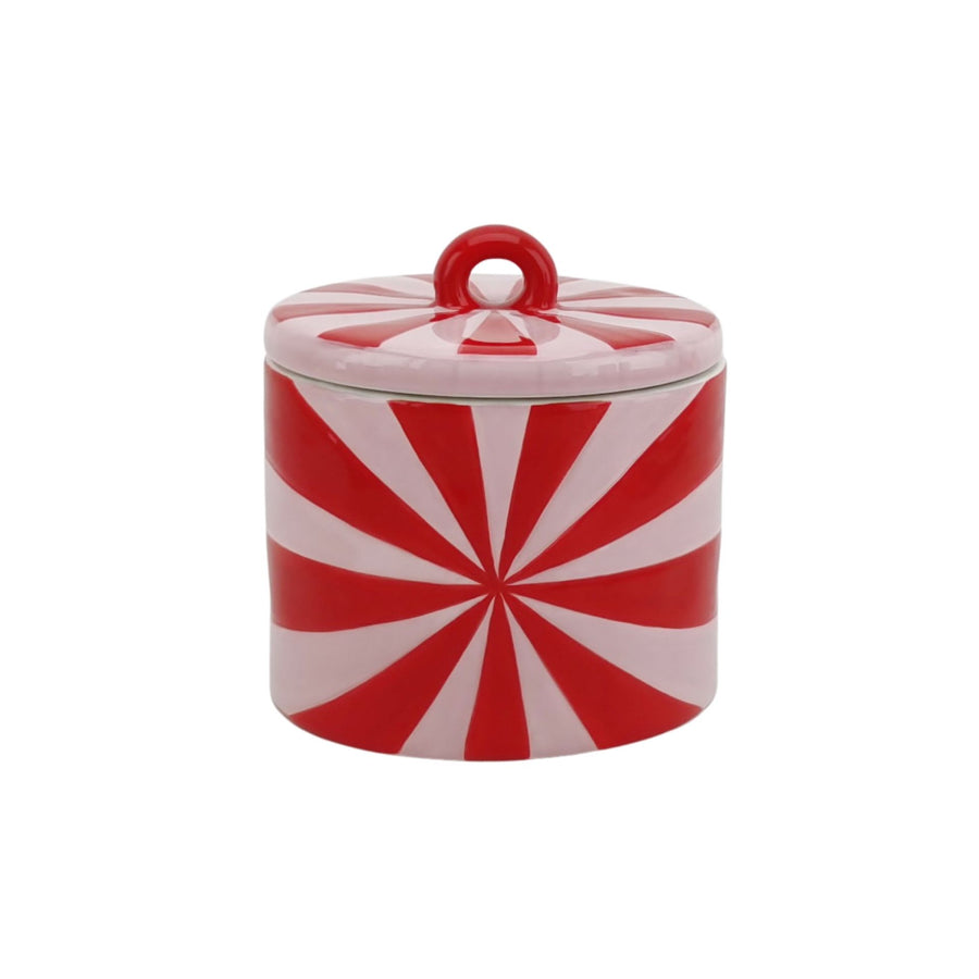 Storage jar - Swirl - Red/Pink - 11x11x11,5cm