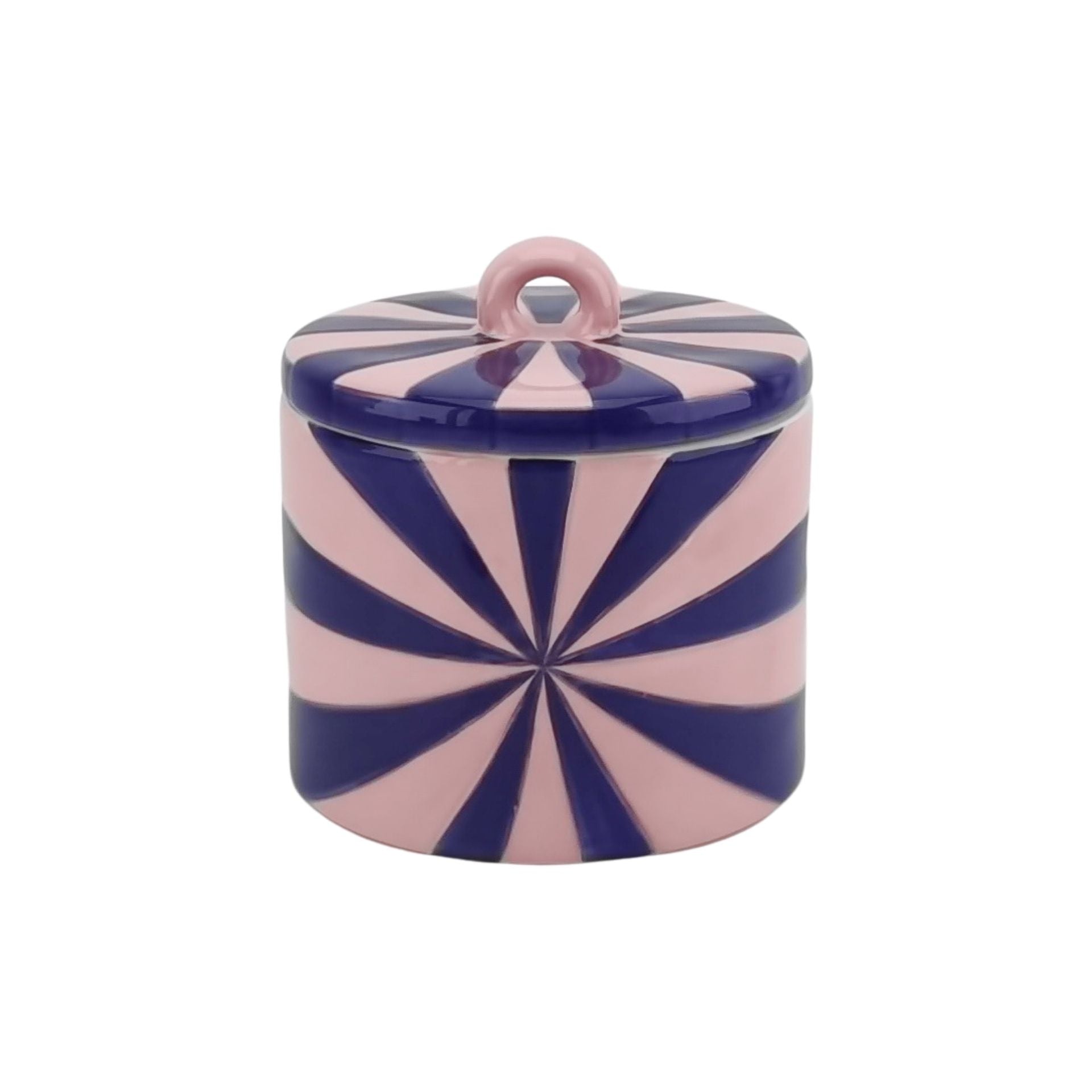 Storage jar - Swirl - Pink/Blue - 11x11x11,5cm