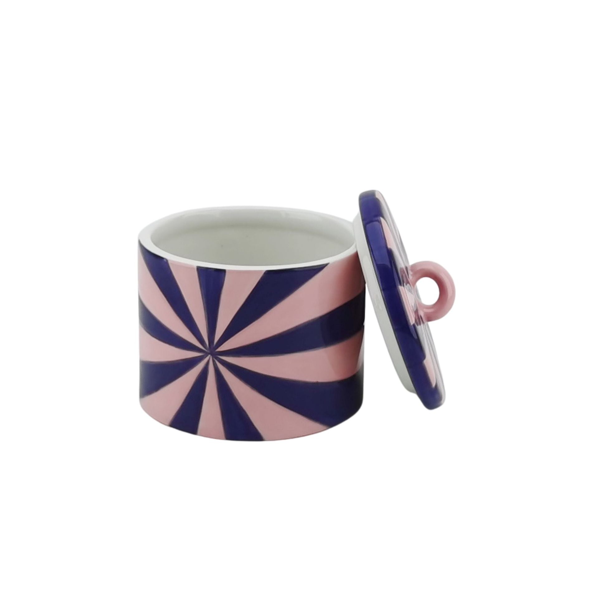 Storage jar - Swirl - Pink/Blue - 11x11x11,5cm