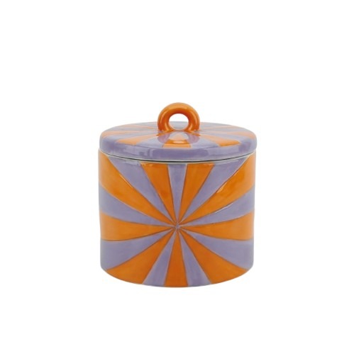 Deco Jar - Swirl - Dolomite - Orange/Lilac - 11x11x11,5cm