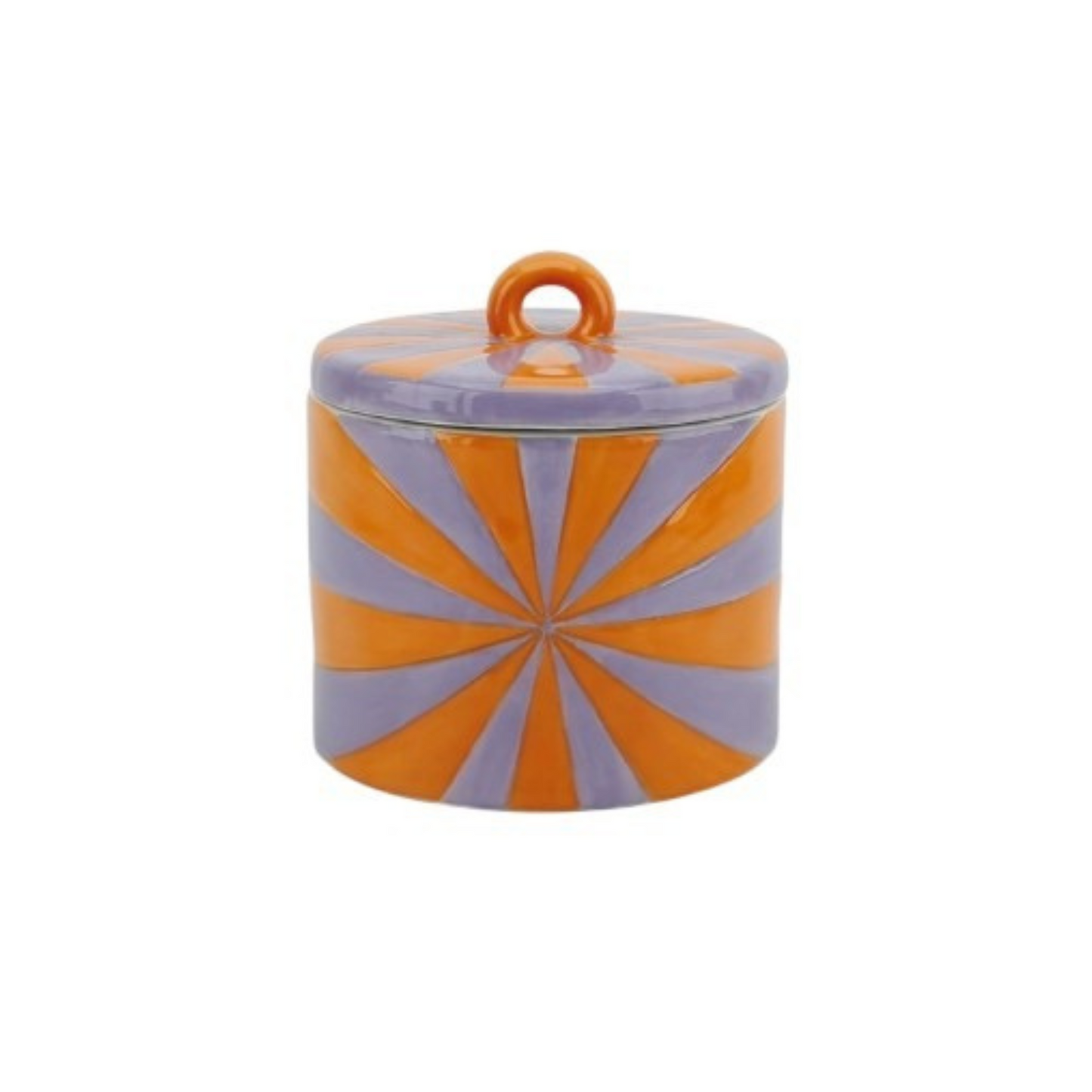 Storage jar - Swirl - Orange/Lilac - 11x11x11,5cm