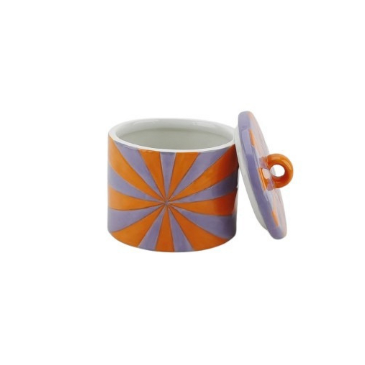 Storage jar - Swirl - Orange/Lilac - 11x11x11,5cm