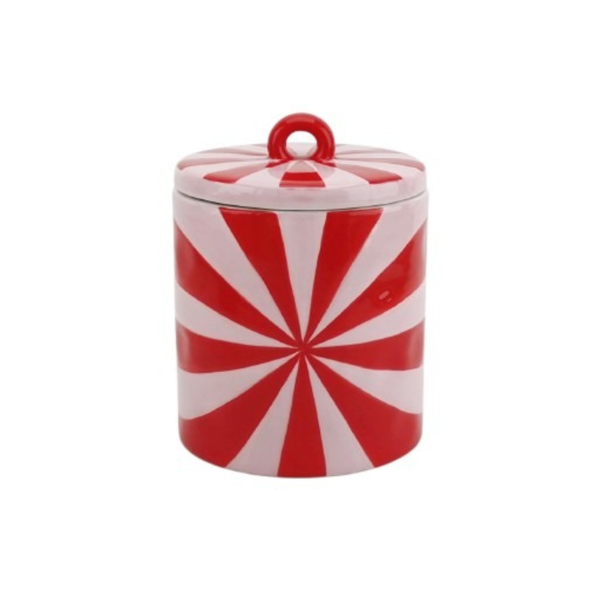Storage jar - Swirl - Red/Pink - 11x11x14,5cm