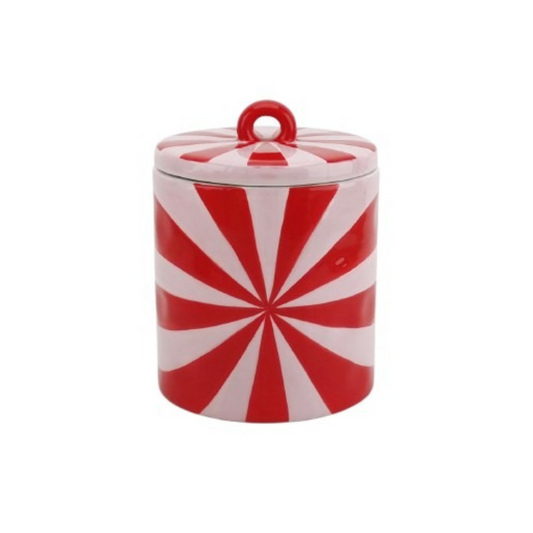 Storage jar - Swirl - Red/Pink - 11x11x14,5cm