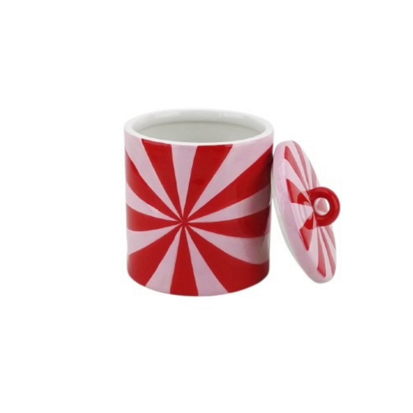 Storage jar - Swirl - Red/Pink - 11x11x14,5cm