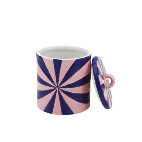 Deco Jar -Swirl-  Dolomite - Pink/Violet - 11x11x14,5cm