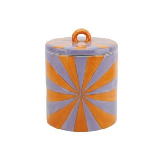 Storage jar -Swirl - Orange/Lilac - 11x11x14,,5cm