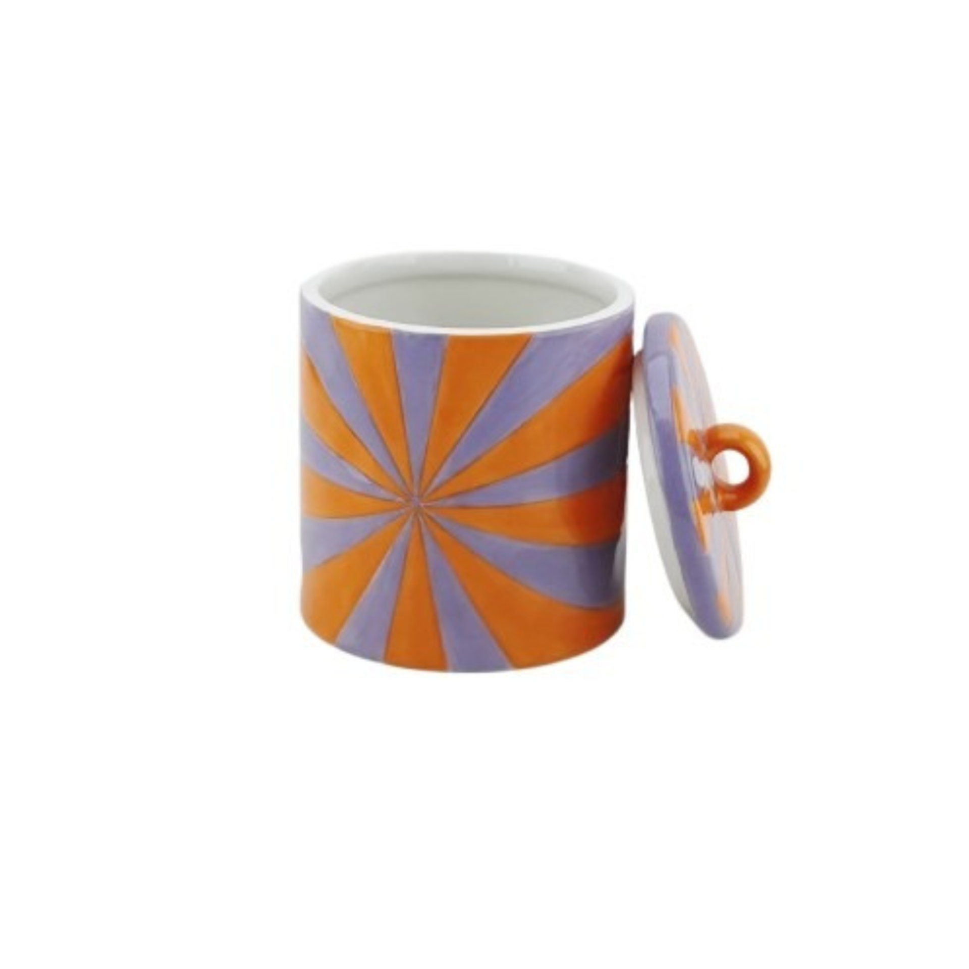 Storage jar -Swirl - Orange/Lilac - 11x11x14,,5cm