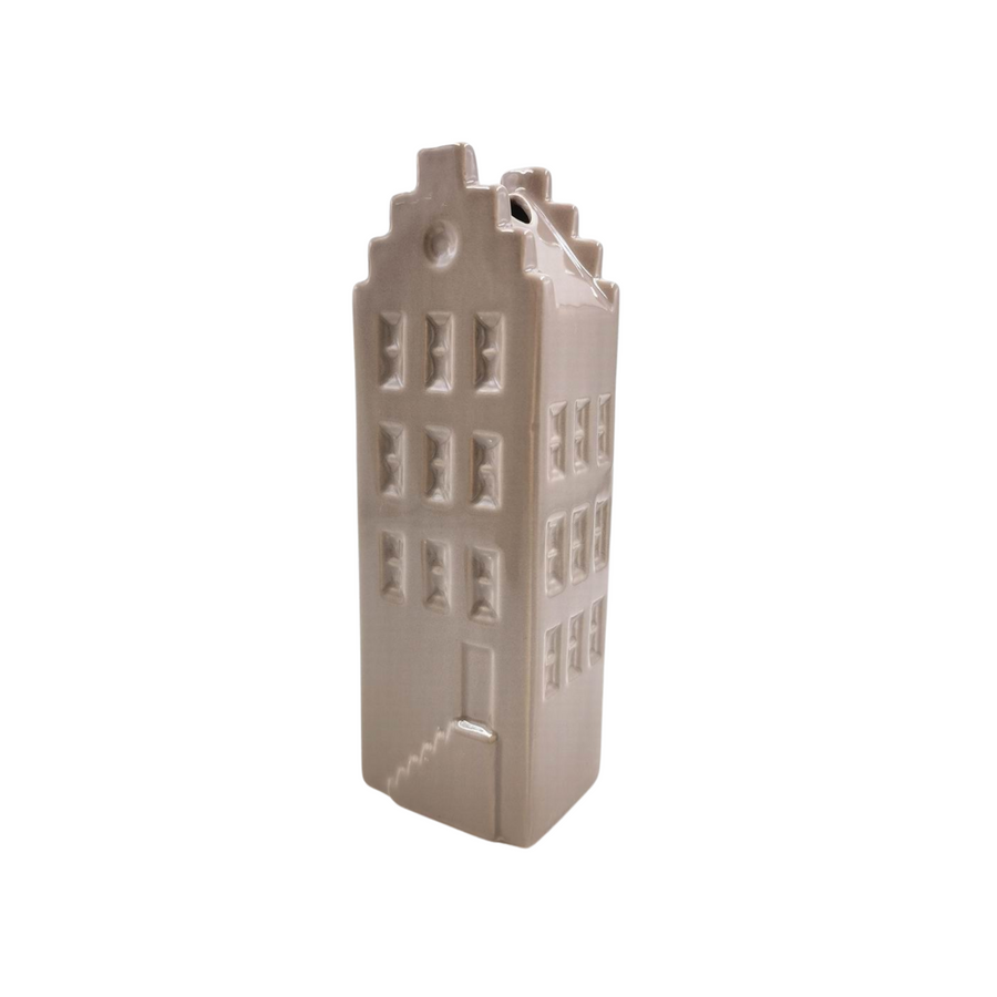 Flower Vase - House Vase - Ceramic - Taupe- 7,5x6x23 cm