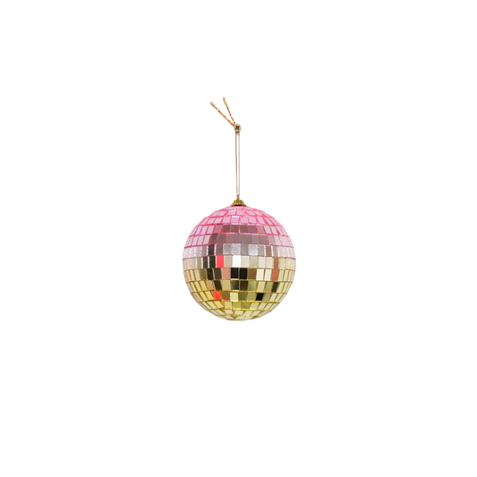 Christmas Decoration -  Christmas Hanger - Discoball - Foam - Pink/Gold - 8x8x8cm