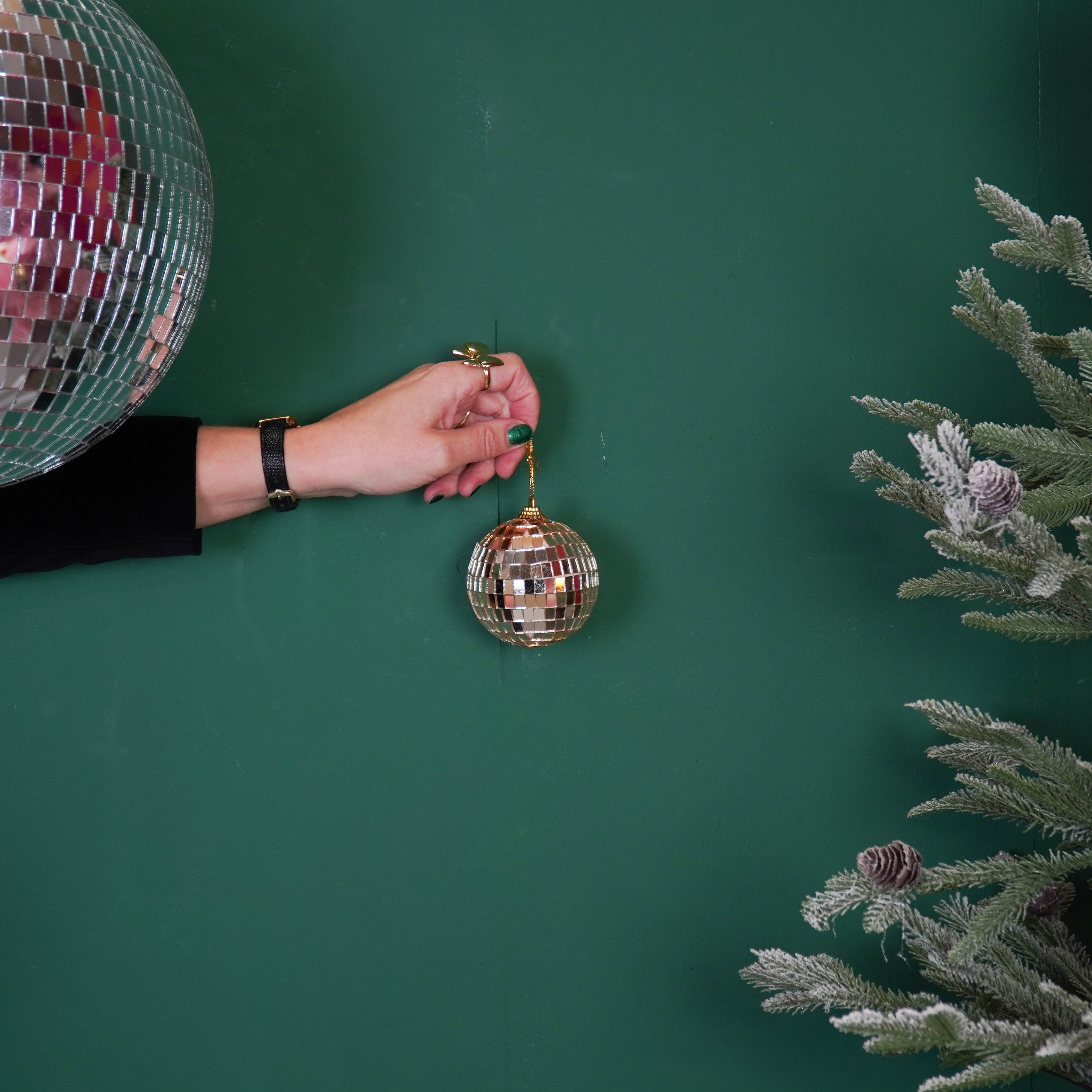 Christmas Decoration -  Christmas Hanger - Discoball - Foam - Gold - 8x8x8cm