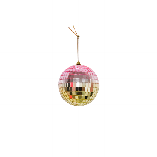 Christmas Decoration -  Christmas Hanger - Discoball - Foam - Pink/Gold - 10x10x10cm