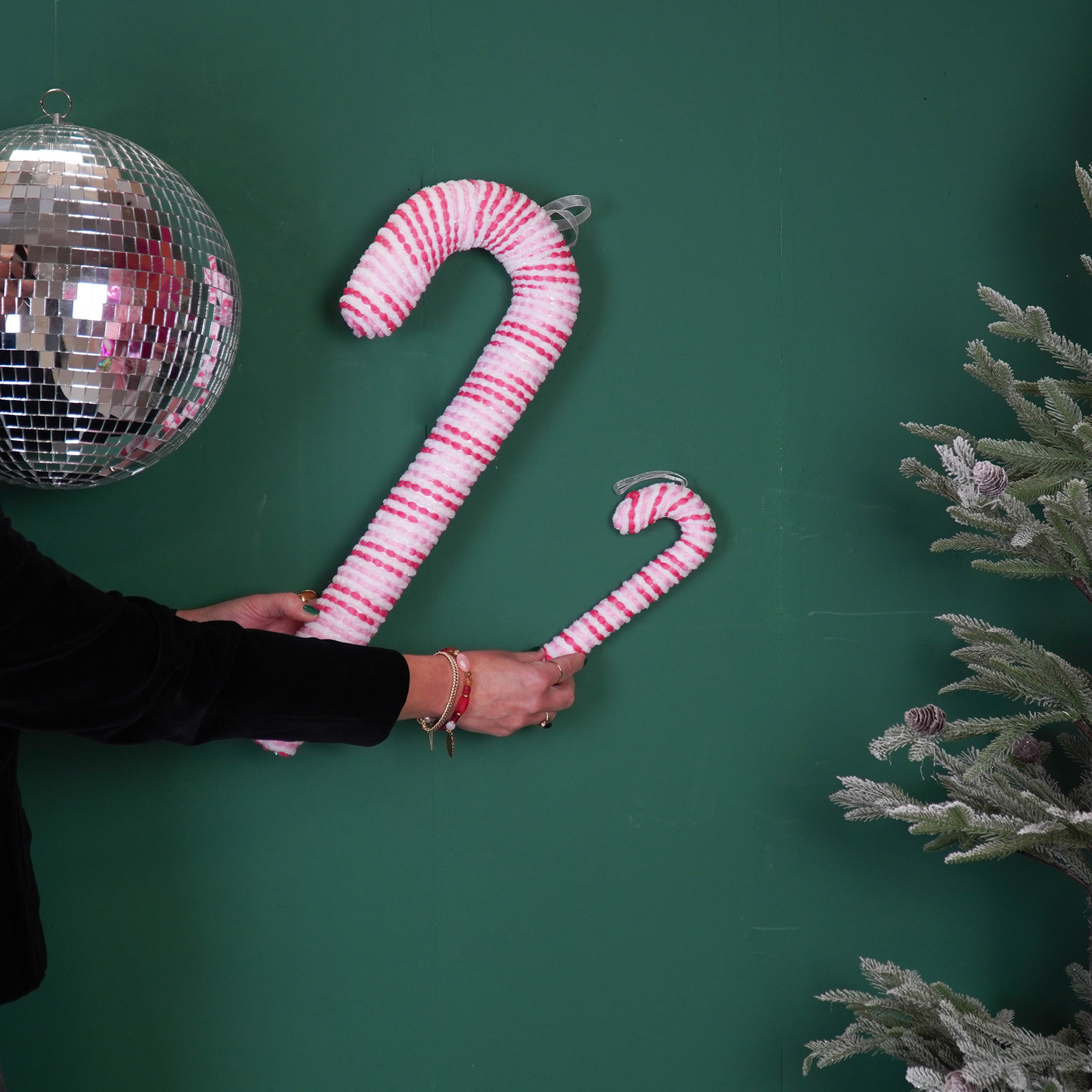 Decoration - Candy Cane - Foam - Pink - 21cm